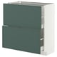 METOD / MAXIMERA Mobile base con 2 cassetti, bianco/Aspudden grigio scuro-verde, 80x37 cm