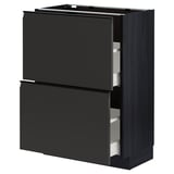 Armadio da cucina METOD nero con cassetti estraibili, design elegante.