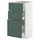METOD / MAXIMERA Mobile base con 3 cassetti, bianco/Aspudden grigio scuro-verde, 40x37 cm