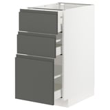 Mobile cucina METOD grigio con tre cassetti.