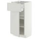 METOD / MAXIMERA Mobile base con cassetto/anta, bianco/Aspudden grigio chiaro, 40x37 cm