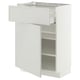 METOD / MAXIMERA Mobile base con cassetto/anta, bianco/Aspudden grigio chiaro, 60x37 cm
