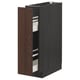 Un mobile da cucina ikea METOD marrone scuro con impiallacciatura di rovere e cassetto estraibile.