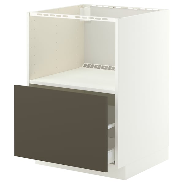 METOD / MAXIMERA Mobile base elettrodomest incasso, bianco/Havstorp marrone-beige, 60x60 cm