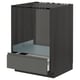 Mobile cucina ikea METOD grigio scuro con un cassetto a giorno, finitura legno nero.