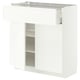 METOD / MAXIMERA Mobile con cassetto/2 ante, bianco/Aspudden bianco opaco, 80x37 cm