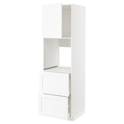 Blocco cucina METOD bianco: 3 colonne con 2 cassetti, cerniere lisce, ripiano regolabile, design minimalista.