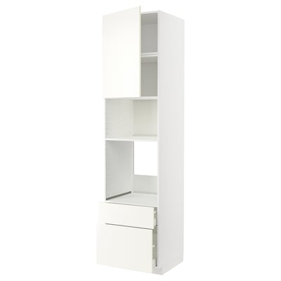 Mobile da cucina METOD bianco con ripiani e cassetti regolabili, design elegante e moderno.