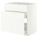 METOD / MAXIMERA Mobile lavello/3frontali/2cassetti, bianco/Aspudden bianco opaco, 80x60 cm