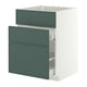 METOD / MAXIMERA Mobile lavello/3frontali/2cassetti, bianco/Aspudden grigio scuro-verde, 60x60 cm