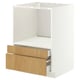 METOD / MAXIMERA Mobile per microonde combi/cassetti, bianco/Sinarp impiallacciatura di rovere, 60x60 cm