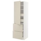 Armadio da cucina METOD, beige con cassetti e ripiani.