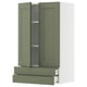 Mobile da cucina METOD verde con frontali axstad, caratterizzato da un design elegante e vani portaoggetti integrati.