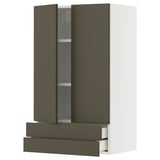 Ikea METOD: mobile marrone scuro, interno bianco, ripiano, 2 cassetti, design moderno.