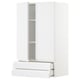 Mobile cucina METOD bianco, finitura lucida, rettangolare, con cassetti e ripiano regolabile.