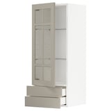 Mobile contenitore da cucina moderno: METOD. Beige, porte in vetro, bianco, rettangolo, design minimalista.