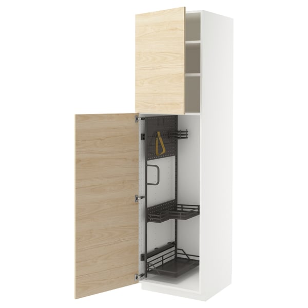 Mobile cucina METOD in legno chiaro con organizer estraibili; Soluzione di stoccaggio moderna e funzionale.