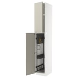 Mobile da cucina METOD beige con interno grigio, con organizer estraibili.