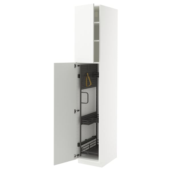 Mobile cucina METOD bianco, contenitore estraibile, spazio interno organizzato.