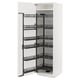 Mobile da cucina METOD bianco con ripiani estraibili neri. Design moderno ed elegante con finitura lucida.