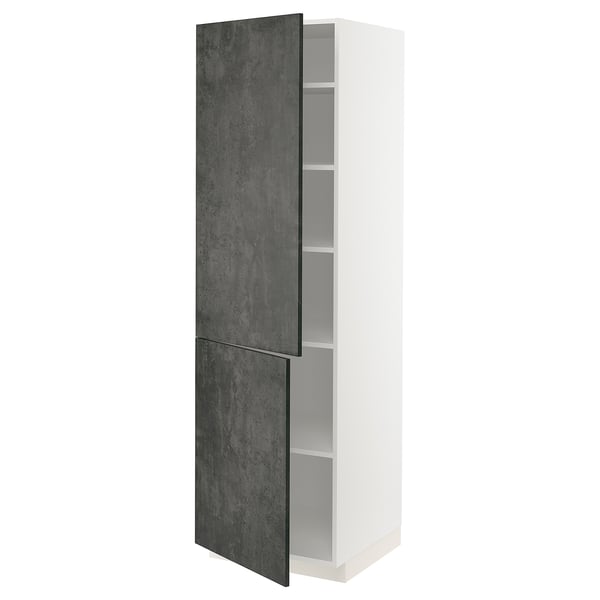 METOD mobile da cucina, bianco e grigio, 2 ante