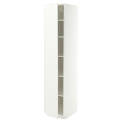 METOD Mobile alto con ripiani, bianco/Aspudden bianco opaco, 40x60x200 cm