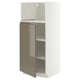 METOD Mobile alto elettrodomest incasso, bianco/Voxtorp grigio-marrone scuro lucido, 60x60x140 cm