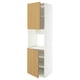 METOD Mobile alto forno, 2 ante/ripiani, bianco/Sinarp impiallacciatura di rovere, 60x60x220 cm