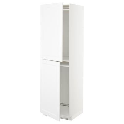METOD Mobile alto per frigo/congelatore, bianco/Axstad bianco opaco, 60x60x200 cm