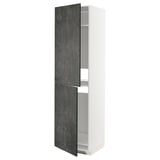 Moderno armadio bianco con ante grigio scuro, ripiani regolabili, design elegante.
