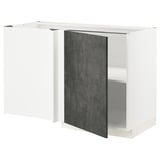 Un moderno mobile da cucina METOD bianco con anta effetto cemento grigio scuro, forma rettangolare e design pulito.