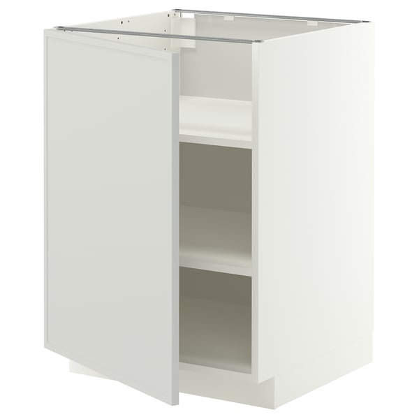 METOD Mobile base con ripiani, bianco/Aspudden grigio chiaro, 60x60 cm