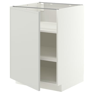 METOD Mobile base con ripiani, bianco/Aspudden grigio chiaro, 60x60 cm