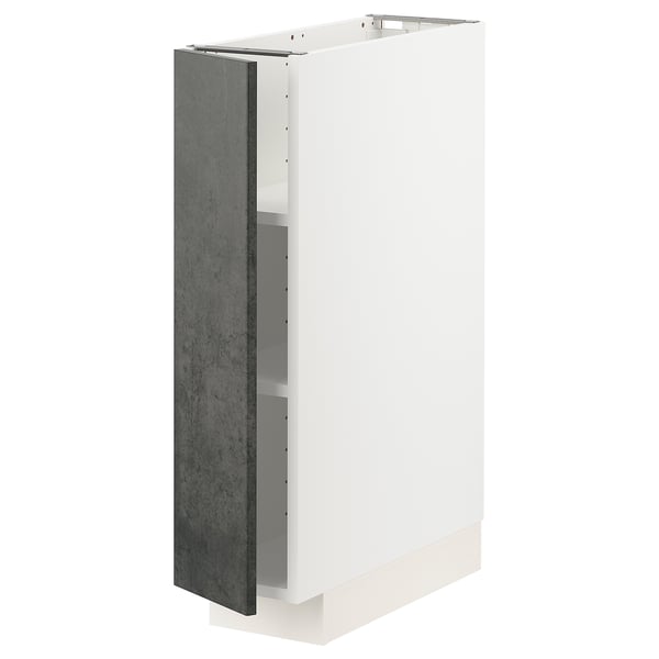 Mobile da cucina moderno: METOD in bianco, anta grigio scuro, forma rettangolare, design elegante.