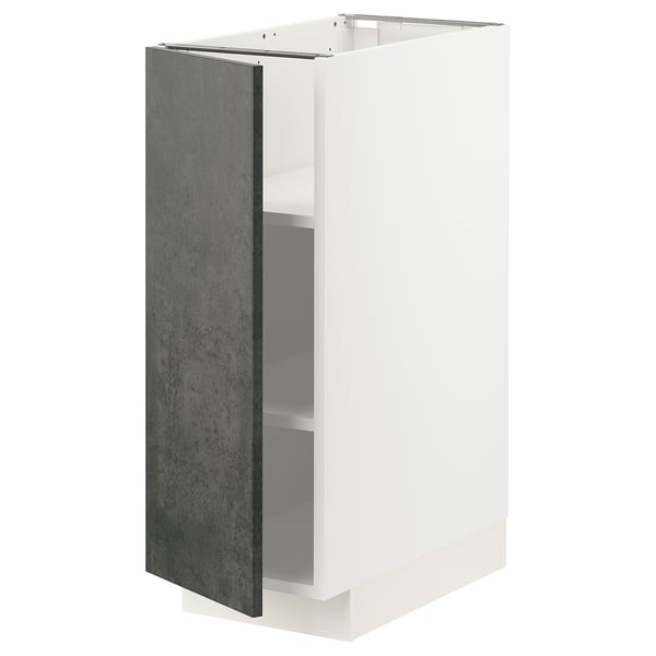 Mobile da cucina METOD, bianco con anta grigio scuro, design sottile, rettangolare, minimalista.