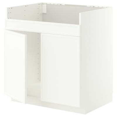 METOD Mobile base per lavello 2vas HAVSEN, bianco/Aspudden bianco opaco, 80x60 cm