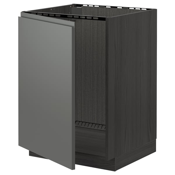 Mobile cucina METOD, grigio scuro, moderno, con cerniere a scatto, robusta struttura in legno.