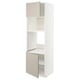 Un mobile da cucina METOD alto bianco con ante in tendiglia beige, con ripiani regolabili e un design pulito e moderno.