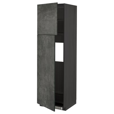 Mobile cucina METOD grigio scuro con ante effetto cemento e ripiani regolabili.