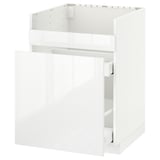 Mobile cucina METOD bianco, frontale lucido, design moderno.