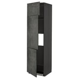 Mobile da cucina METOD nero con ante effetto cemento grigio, forma quadrata, design elegante.