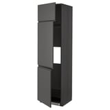 Mobiletto da cucina alto grigio Ikea METOD con ante grigio scuro opaco.