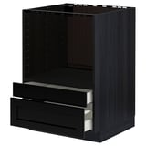 METOD Mobile per microonde combi/cassetti, nero/Lerhyttan mordente nero, 60x60 cm