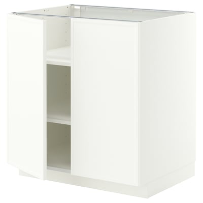 METOD Mobile/ripiano/2 ante, bianco/Aspudden bianco opaco, 80x60 cm