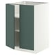 METOD Mobile/ripiano/2 ante, bianco/Aspudden grigio scuro-verde, 60x60 cm