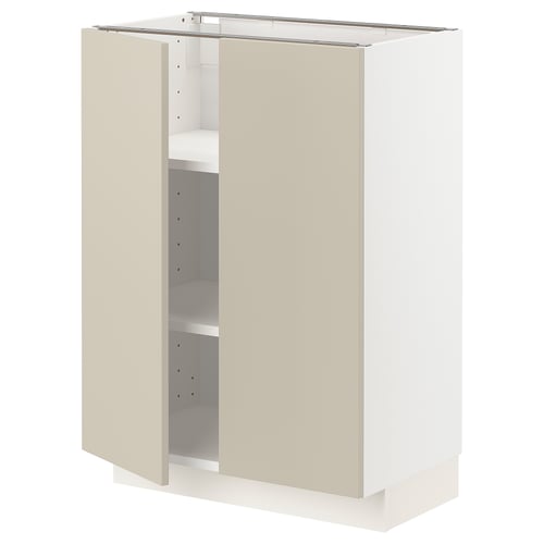 Mobiletto da cucina Ikea METOD, beige, rettangolare, design moderno con ripiani regolabili.