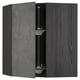 Mobile cucina METOD, effetto cemento grigio, venature legno, vista aperta, ripiano in vetro temperato, supporto in acciaio.