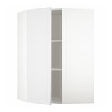 Un mobile angolare da cucina METOD bianco con ripiani regolabili e ante reversibili.