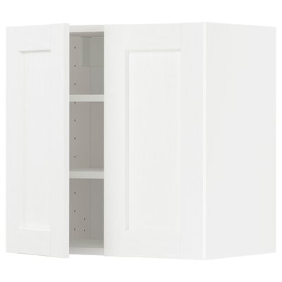 METOD mobile da cucina bianco con ripiani, design moderno.