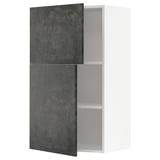 Moderno mobile da cucina grigio con interno bianco e ripiano regolabile.